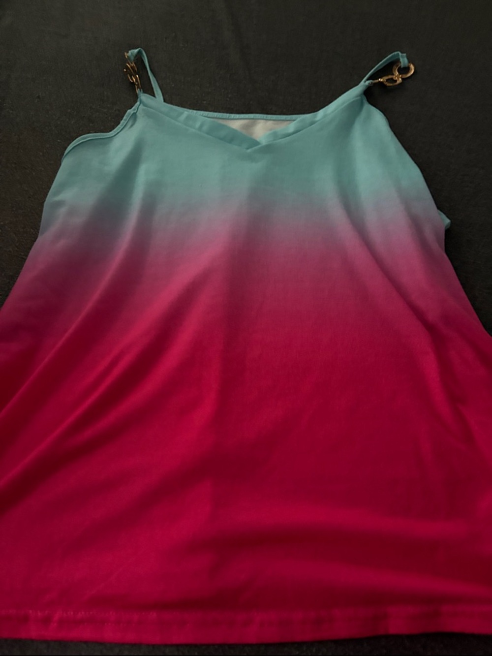 SHEIN Pink to Teal Ombre V-Neck Camisole